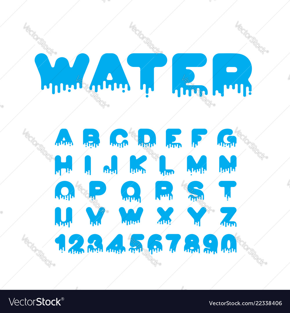 Aqua Liquid Font - Water Alphabet