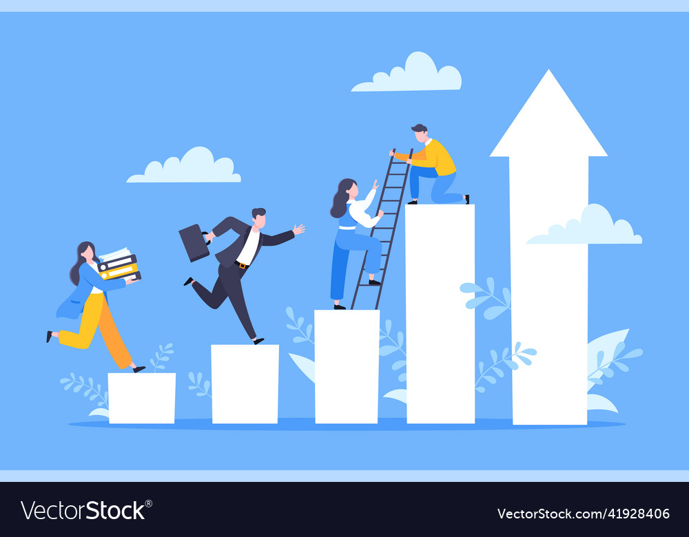 Business Mentor hilft Karriere zu verbessern vector image Business Mentor hilft Karriere zu verbessern