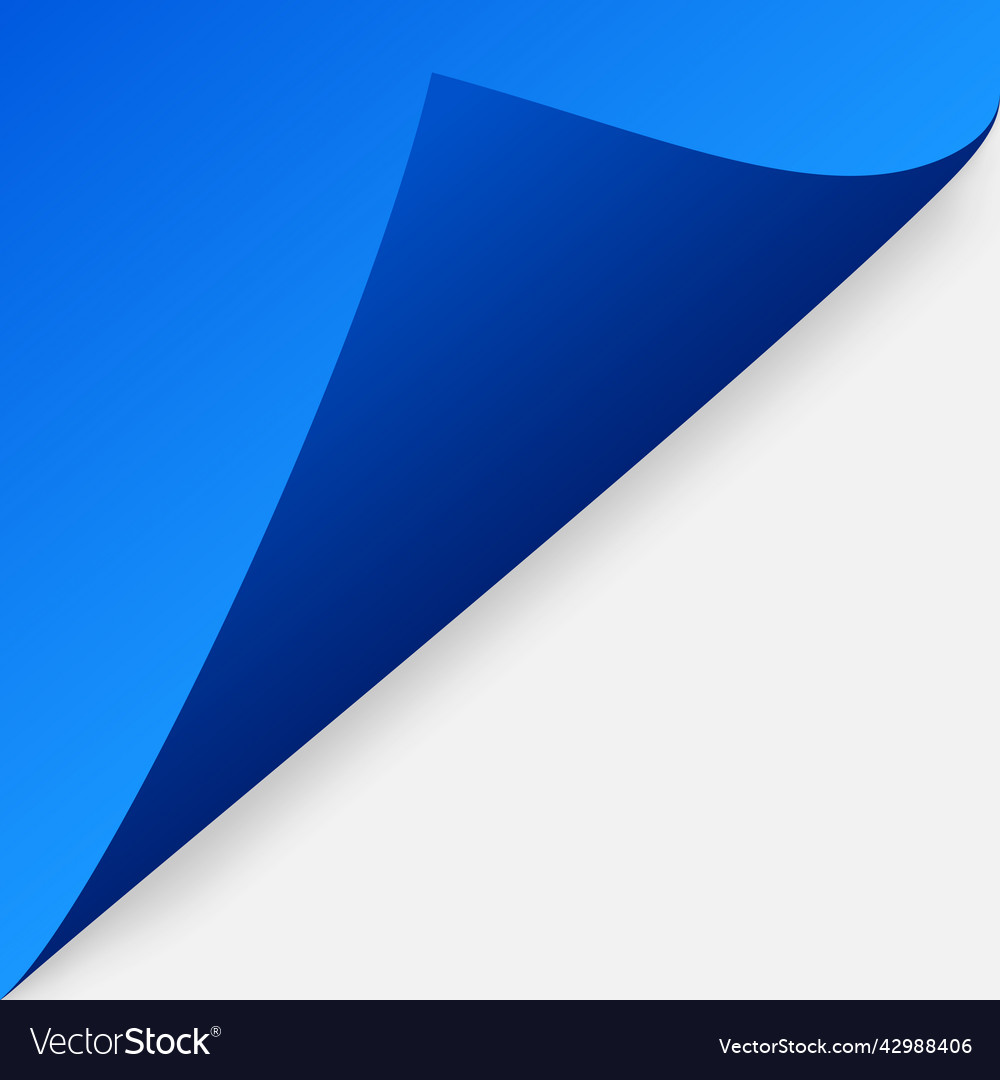 Curled corner mockup realistic shadow curved Vector Image