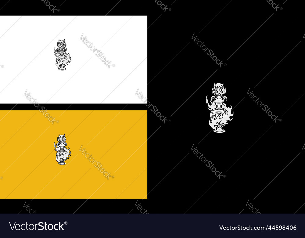 Fire demon line art design Royalty Free Vector Image