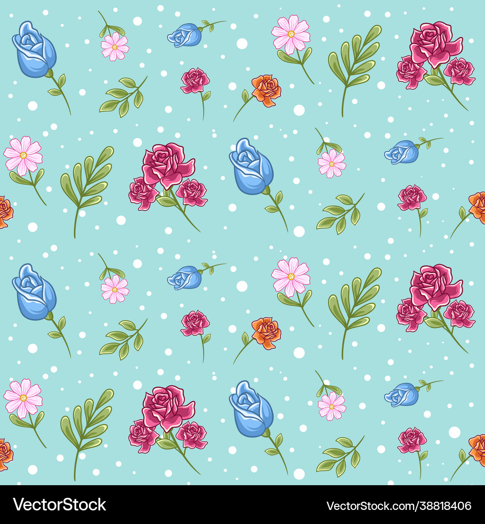 Floral seamless pattern with leaf Royalty Free Vector Image