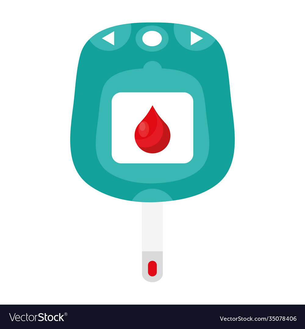 Glucometer test device with blood drop