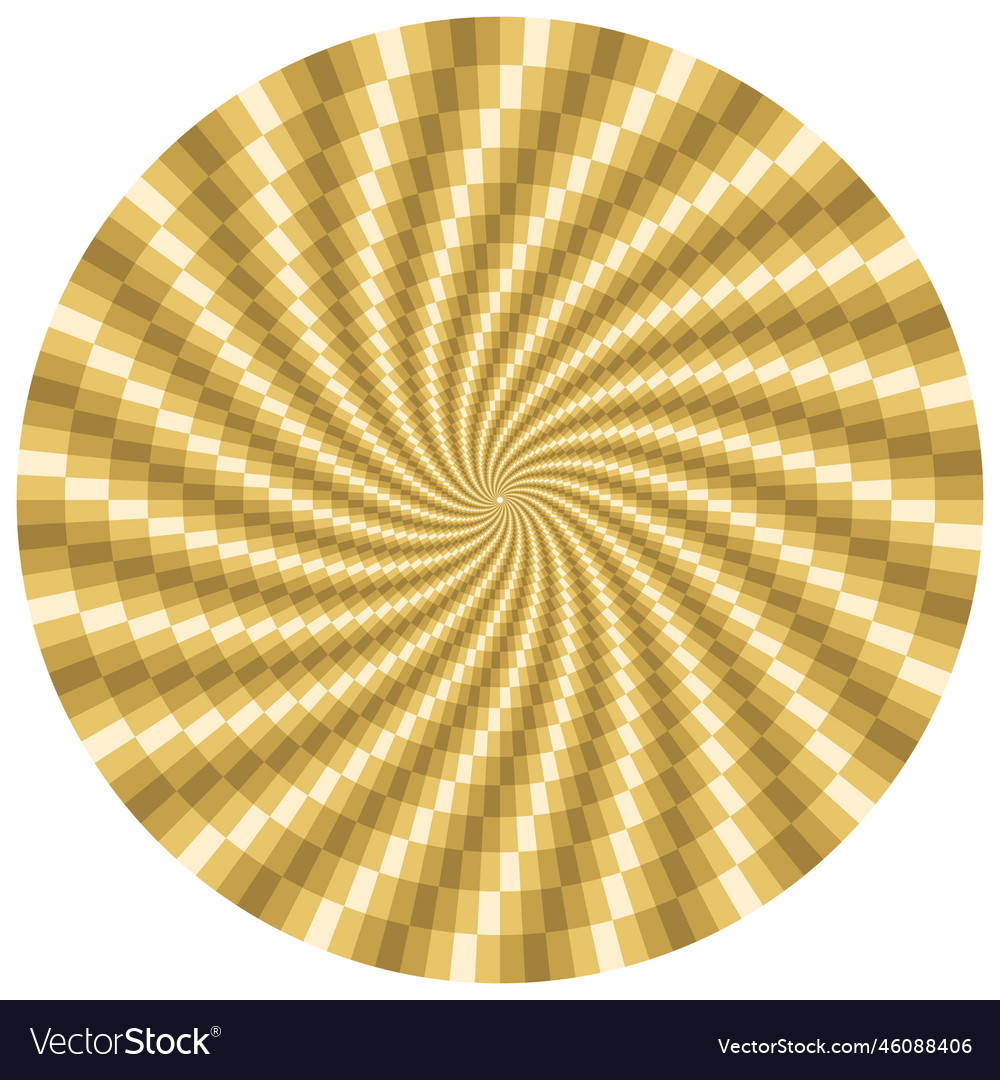 Golden rotating motion pattern background vector image Golden rotating motion pattern background