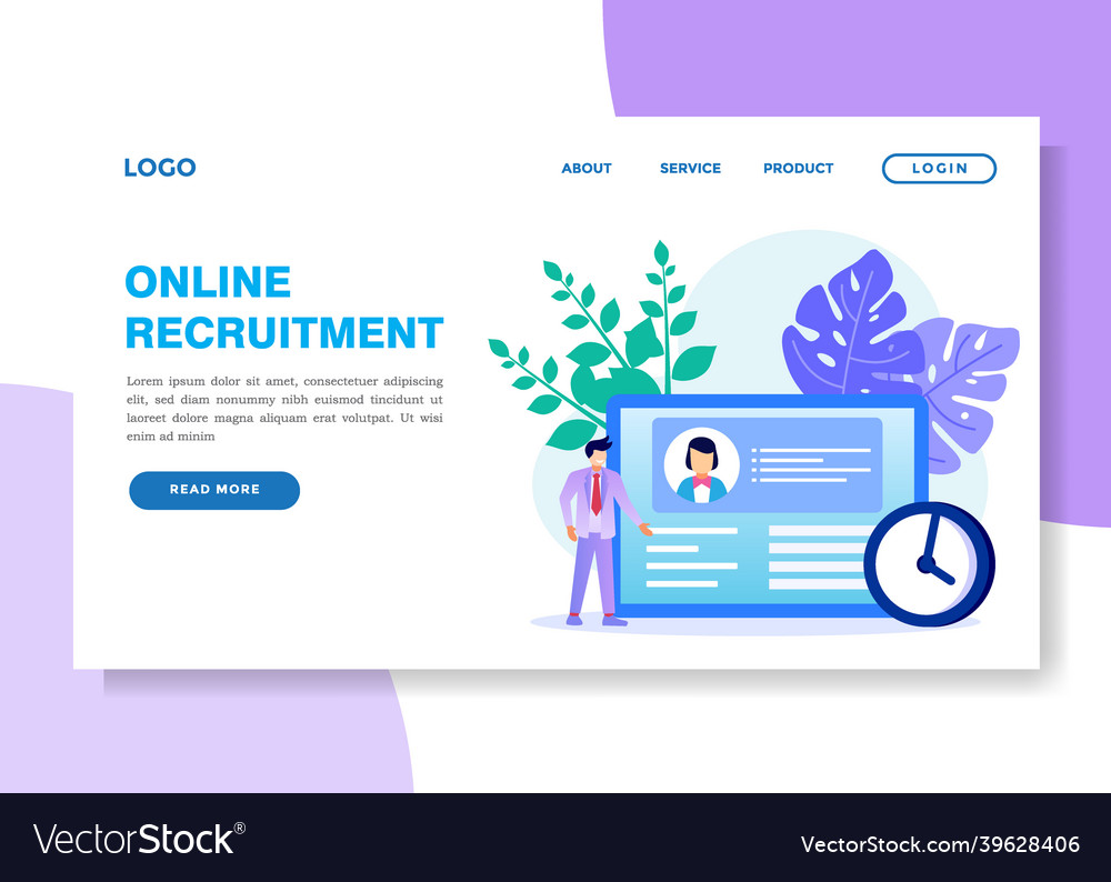 Graphic cartoon character of online recruitment vector image Graphic cartoon character of online recruitment