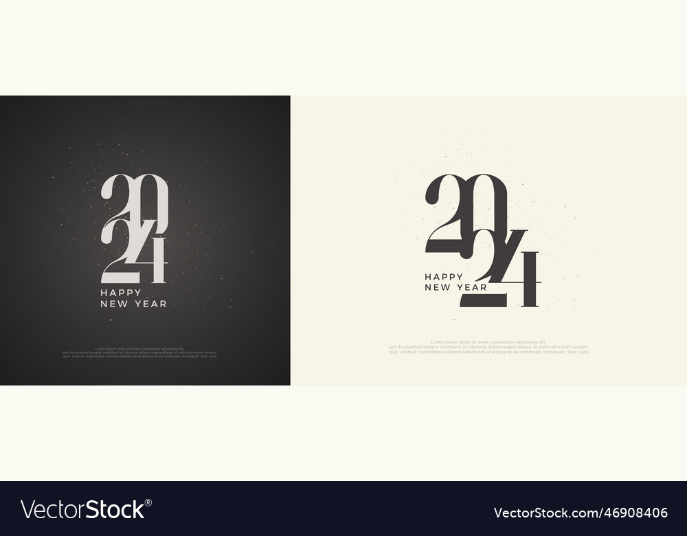 Happy new year 2024 classic with unique Royalty Free Vector