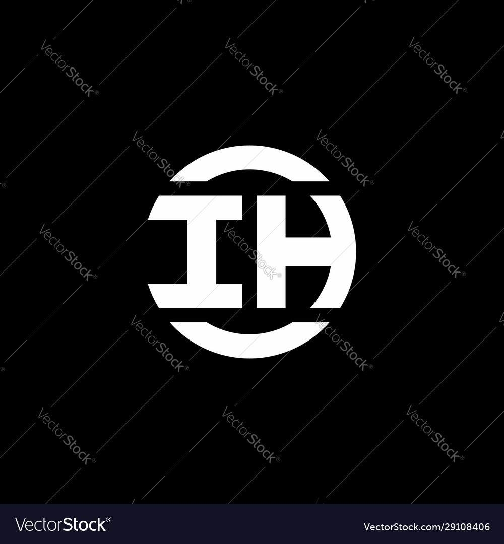 Ih logo monogram isolated on circle element