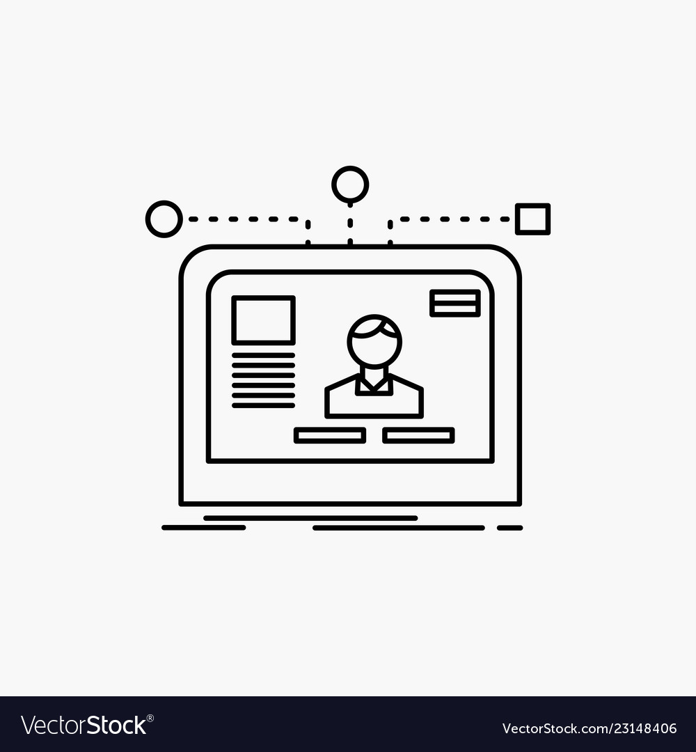 Interface website user layout design line icon vector image Interface website user layout design line icon