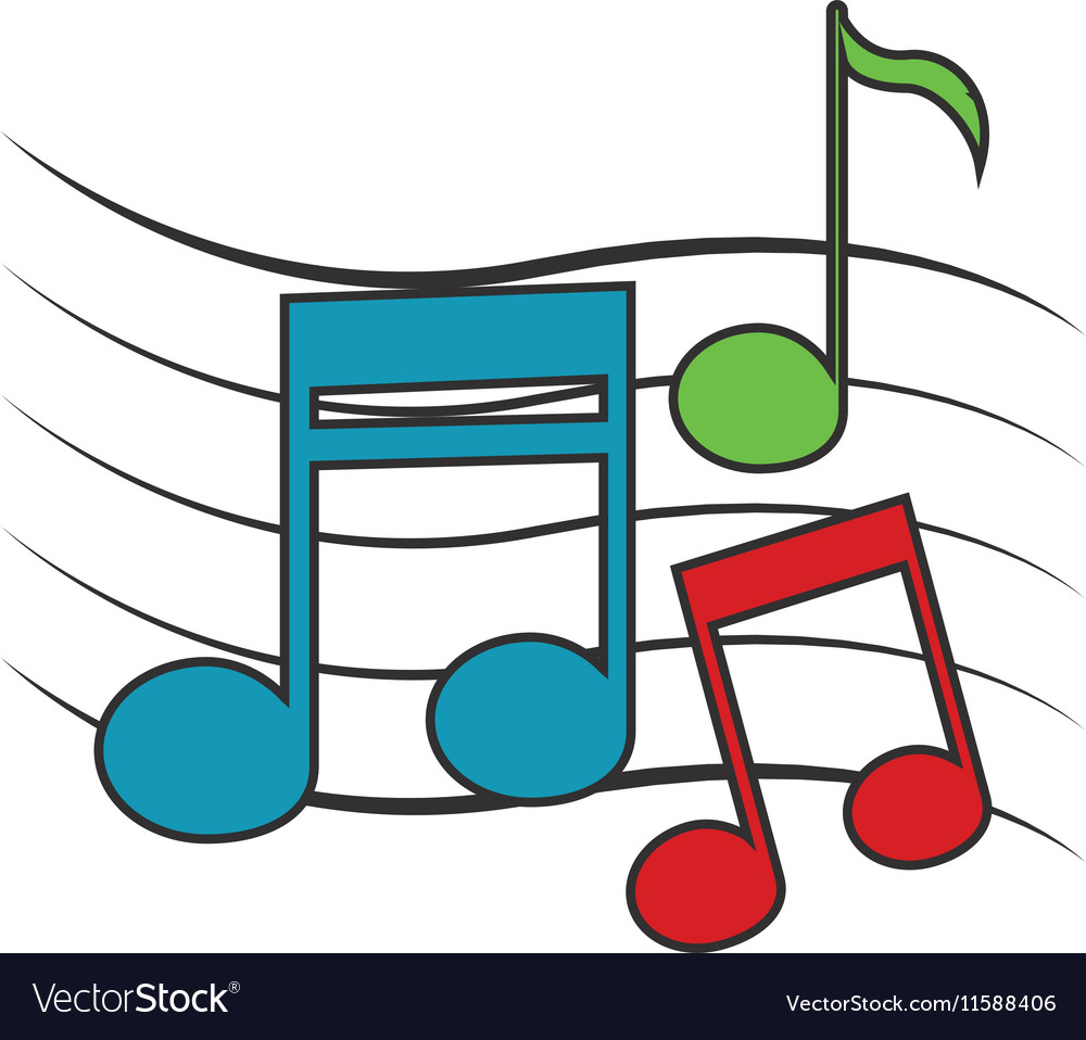 Isolated music note design Royalty Free Vector Image