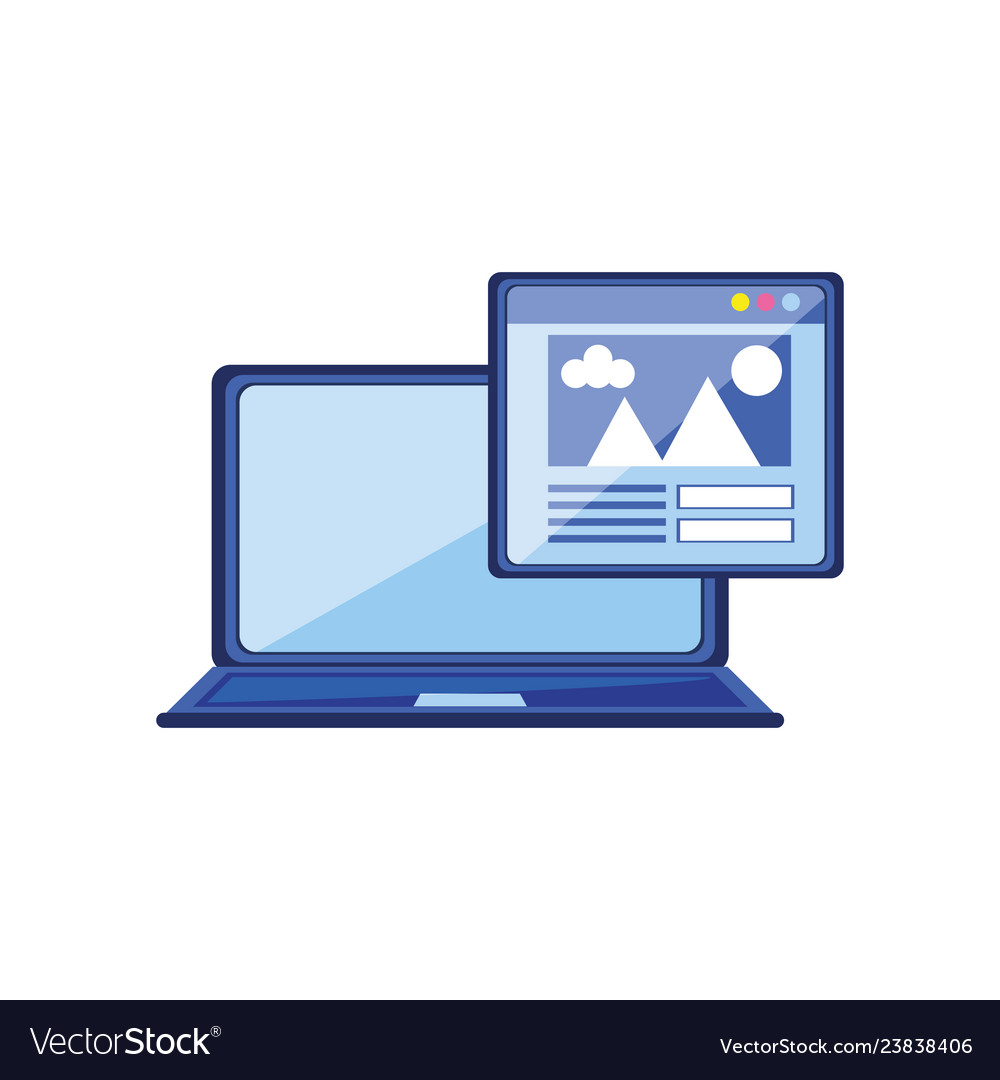 Laptop computer with web page