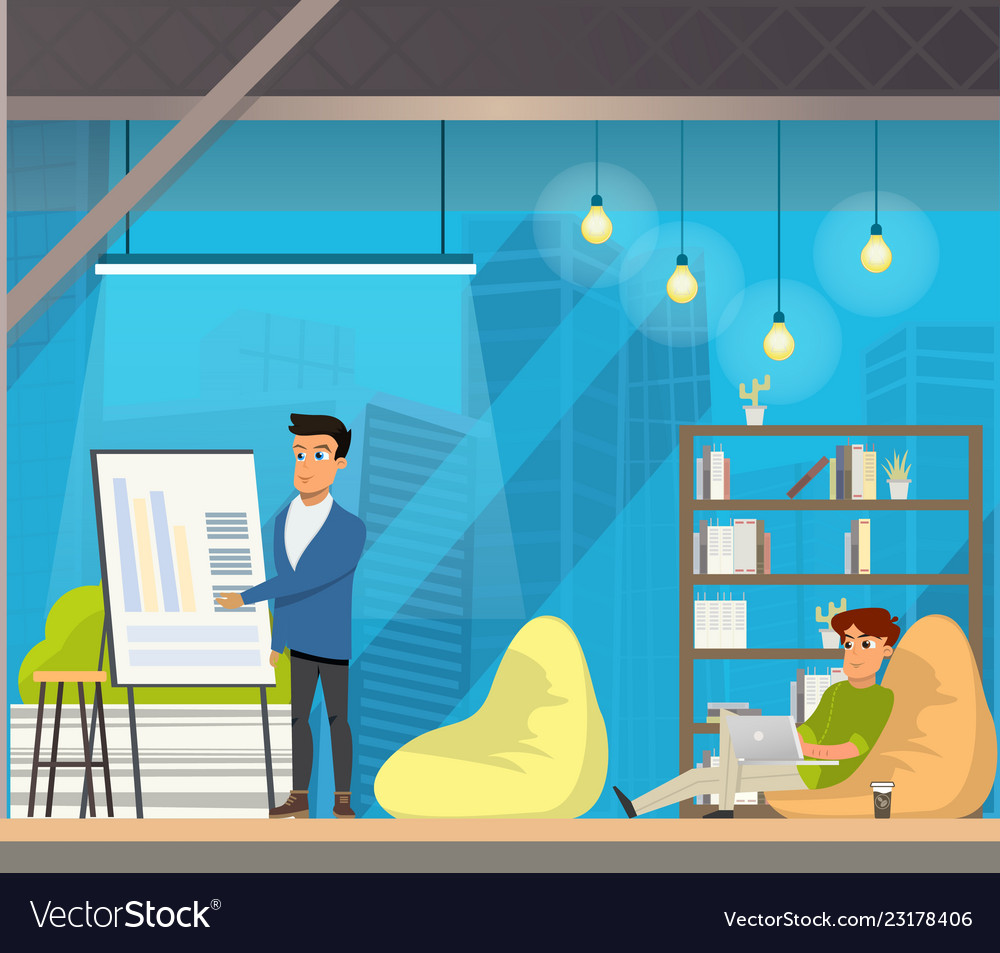 Man working in open space coworking