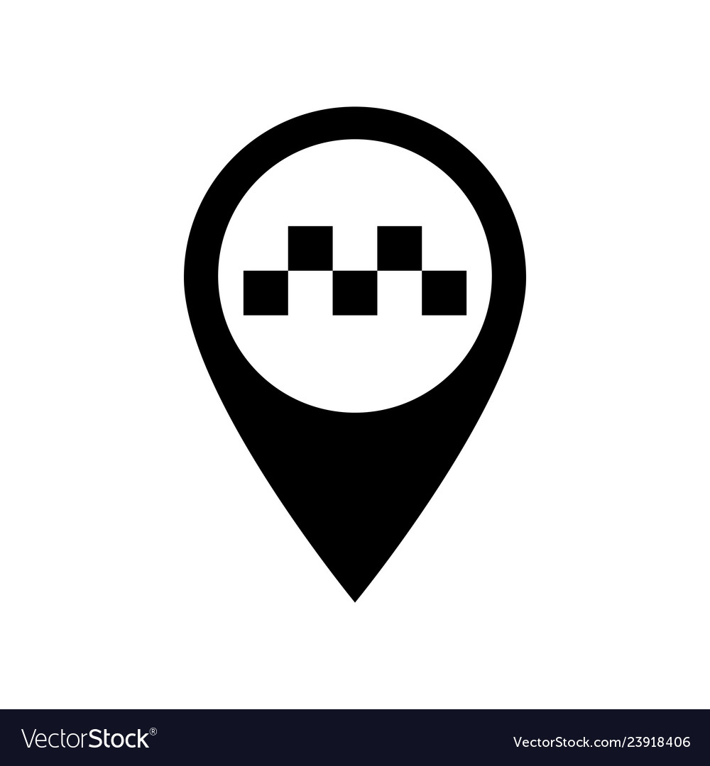 Map pointer with taxi sign graphic elements Vector Image Map pointer with taxi sign graphic elements