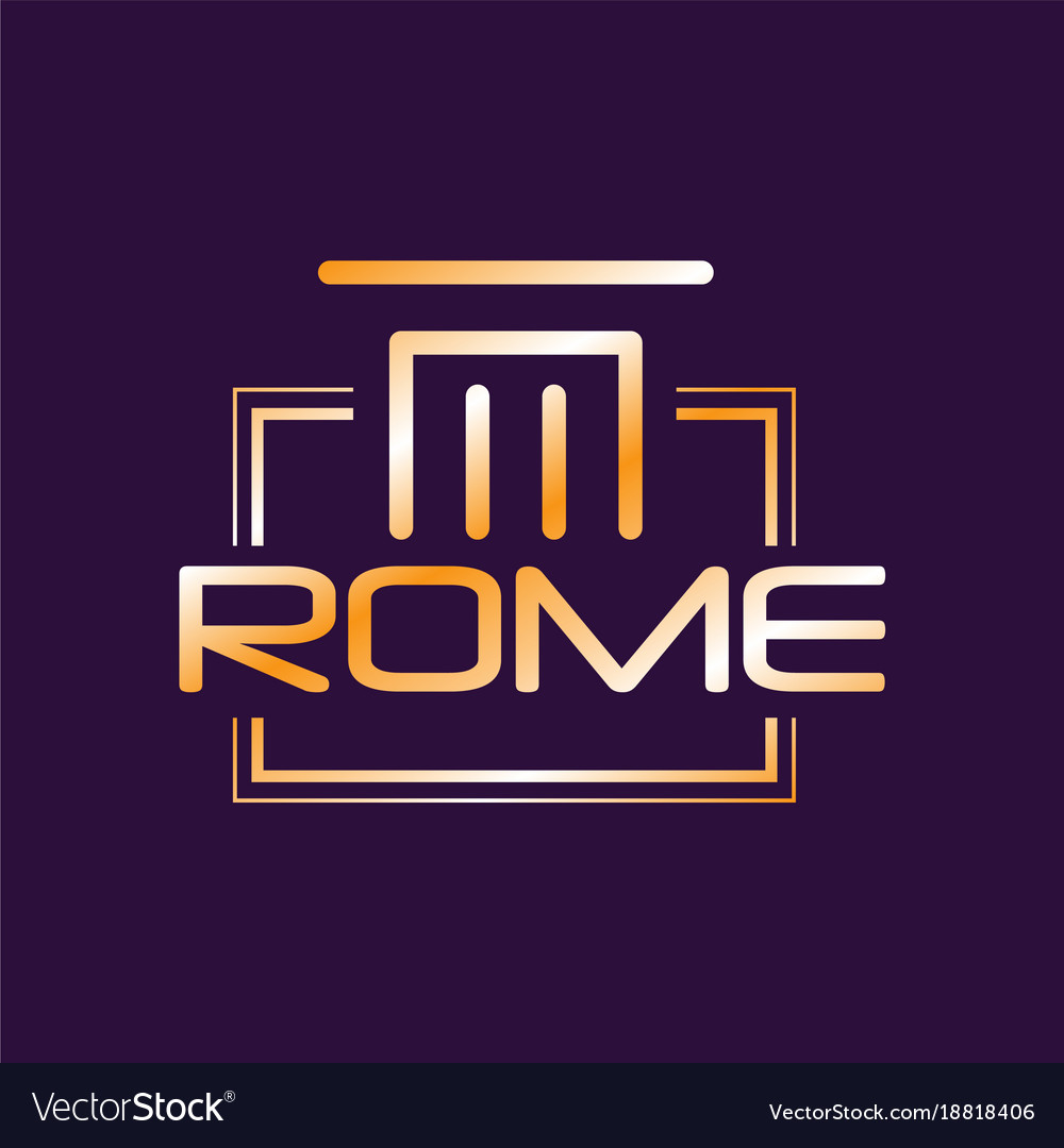 Minimalist logo of rome city in gradient color