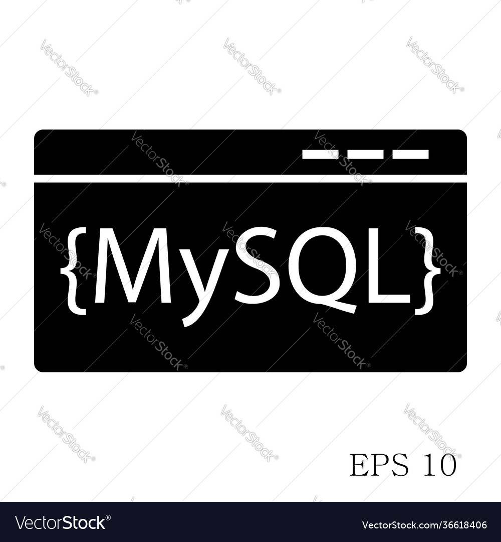 Mysql code icon isolated on white background