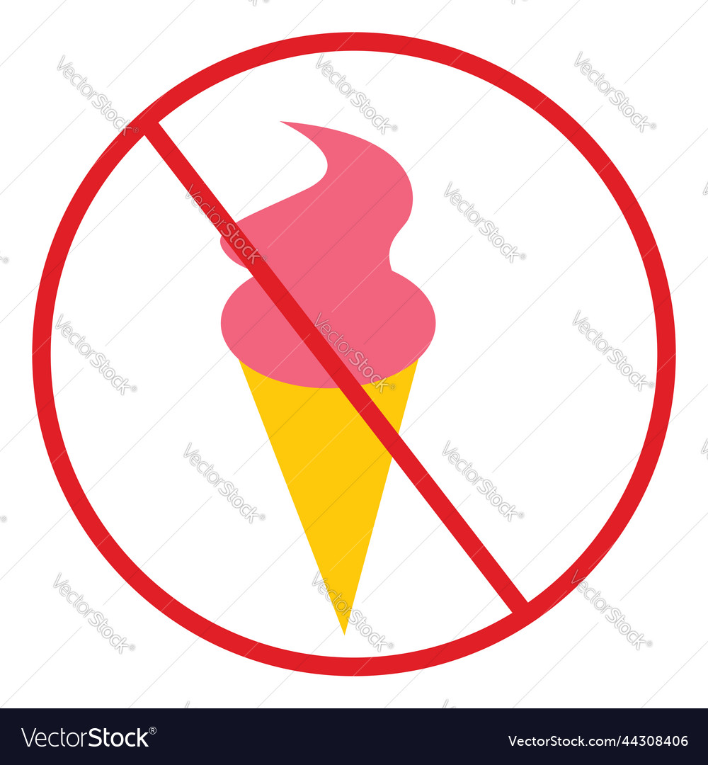 Public sign no ice cream on a white background Vector Image