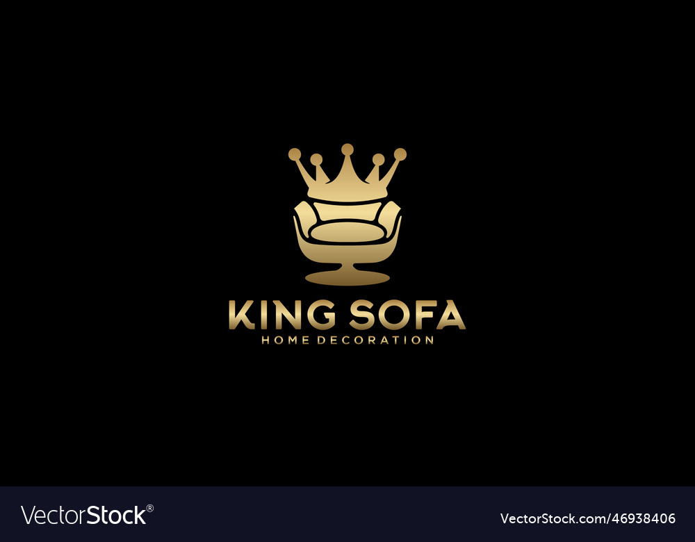 Royal chair logo design king sofa logo Royalty Free Vector