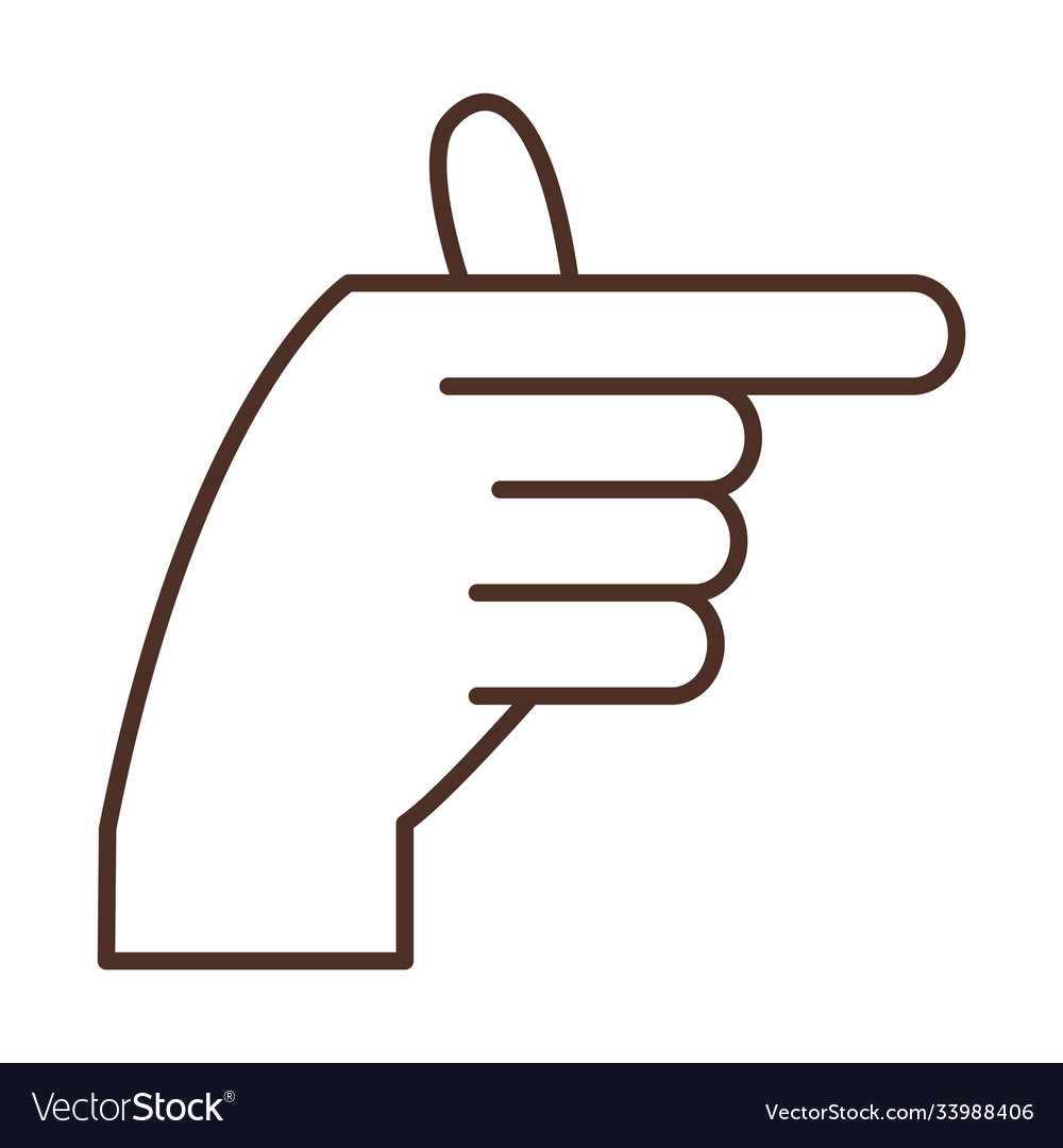 Sign language hand gesturing expression line icon