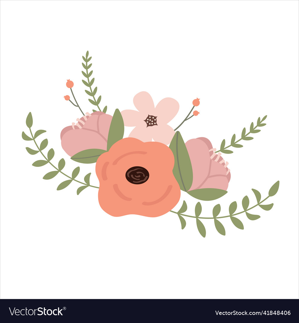 Simple flowers for wedding Royalty Free Vector Image