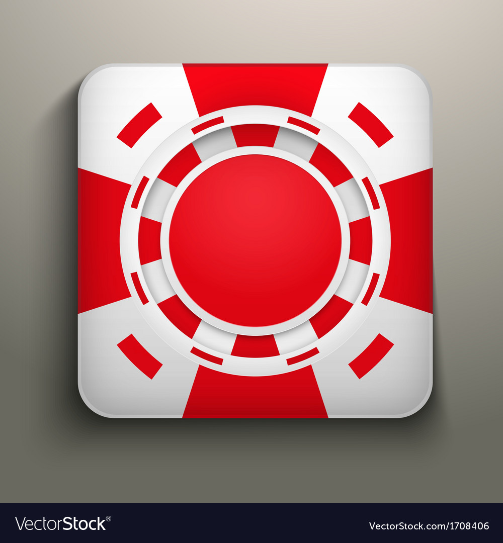 Square icon red casino chips