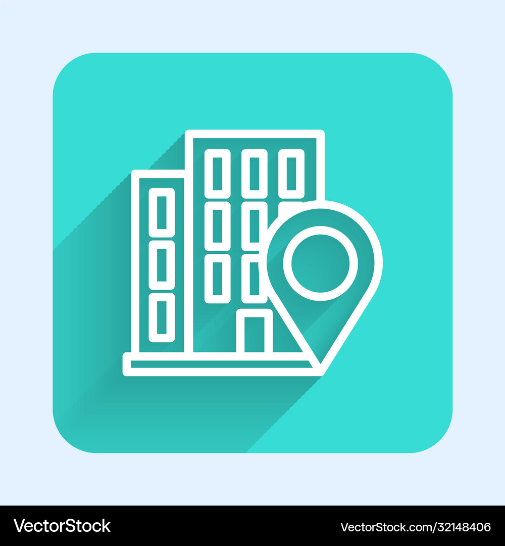 White line map pointer with house icon isolated Vector Image
