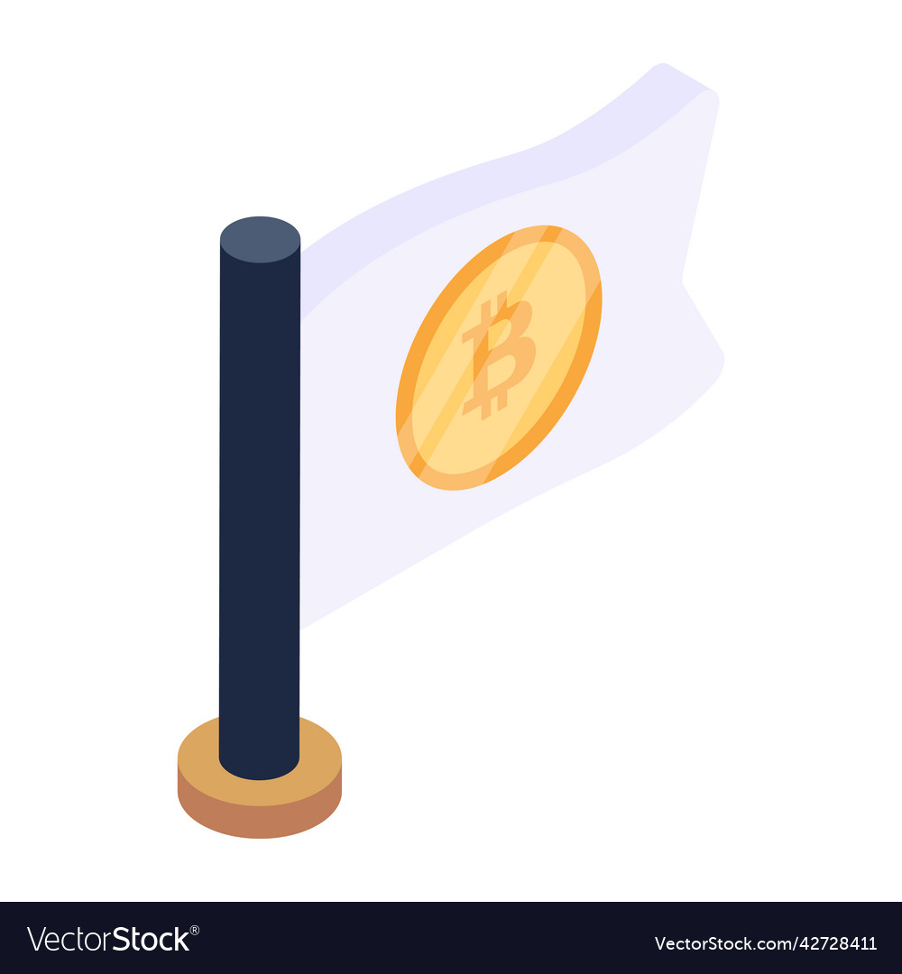 Conceptual image of a Bitcoin coin with the American flag reflected on its surface
