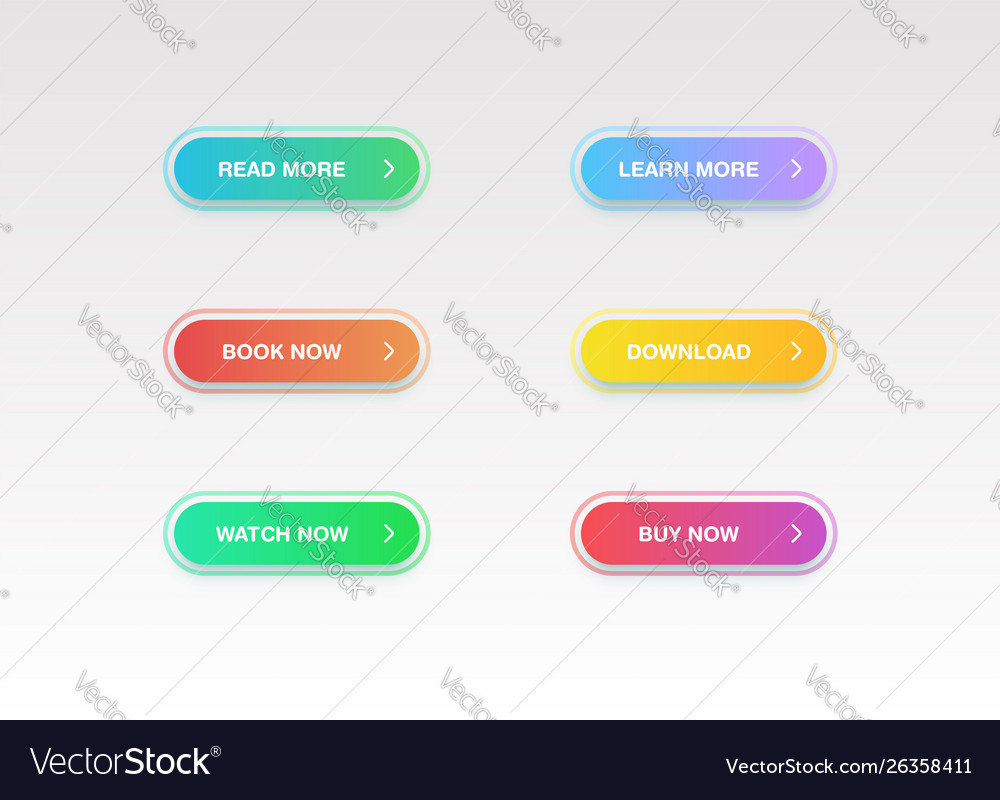 Colorful button set for websites or online usage vector image Colorful button set for websites or online usage