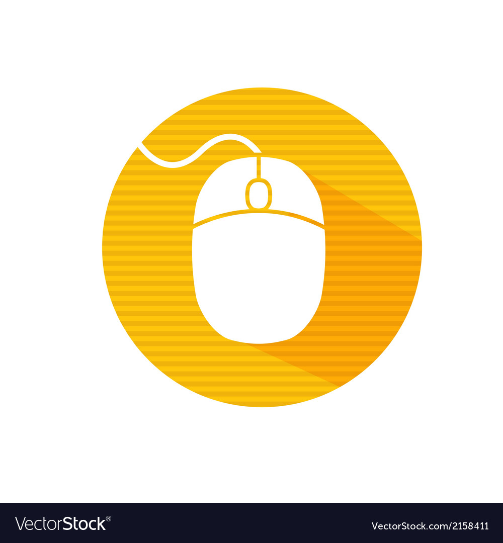 Computer Mouse Icon with Long Shadow