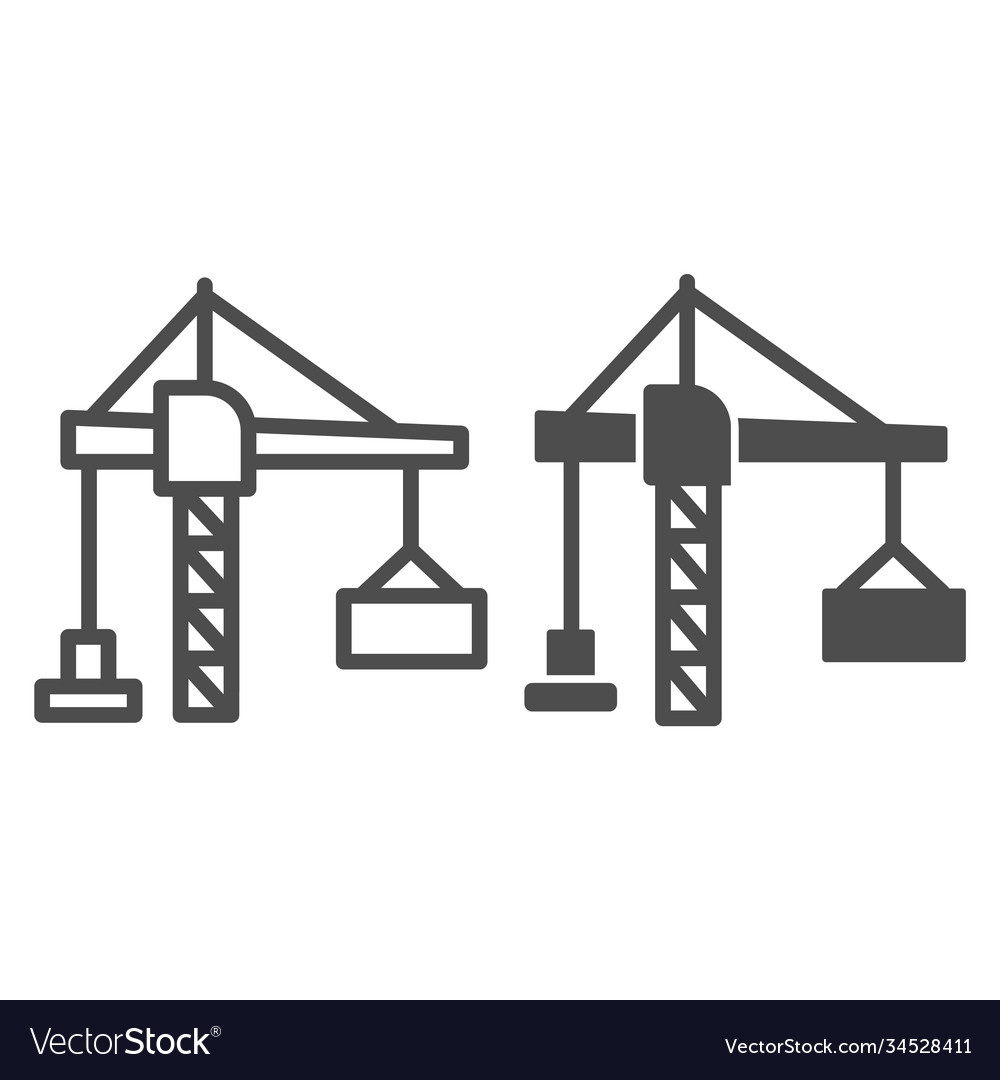 Construction crane with a container line and solid