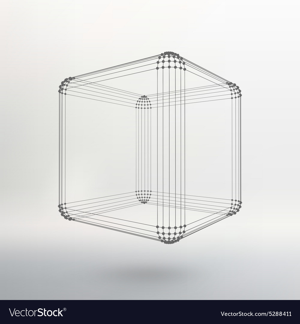 Cube of lines and dots