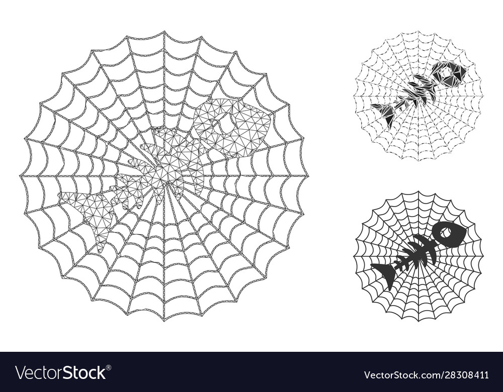 Dead fish net mesh 2d model and triangle vector image Dead fish net mesh 2d model and triangle