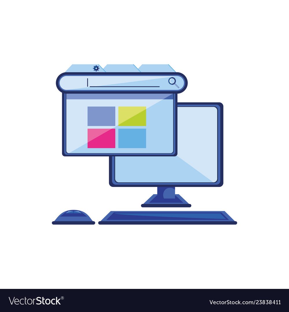 Desktop computer with web page