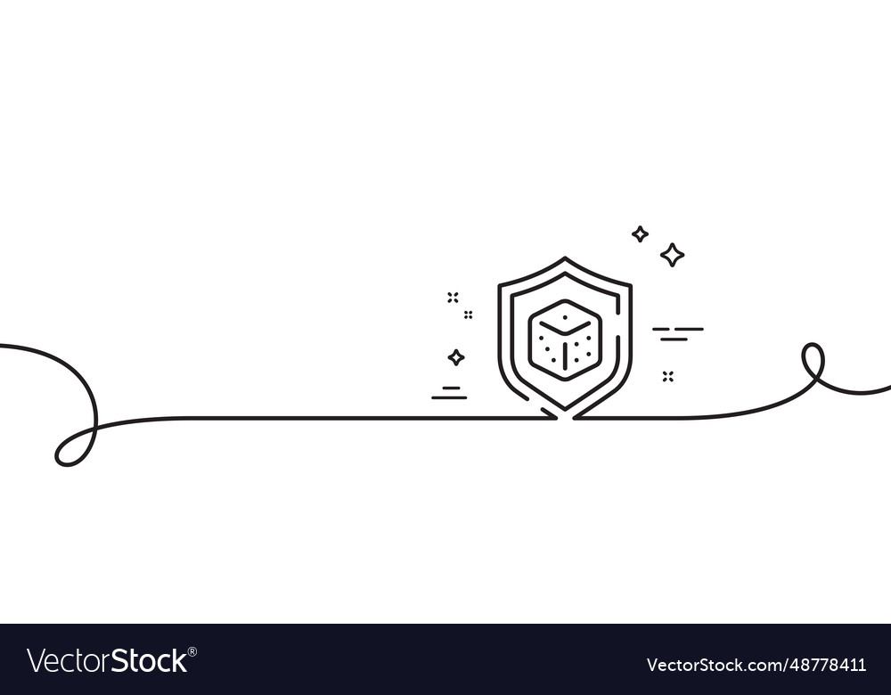 Dice line icon board game cube sign continuous