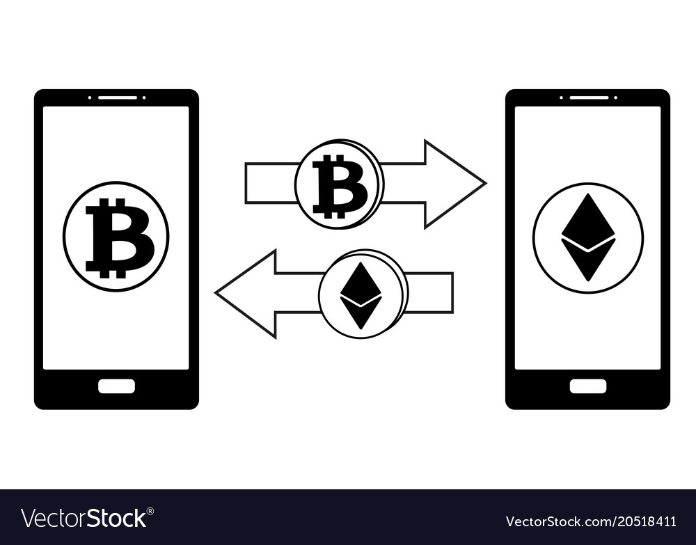 Exchange between bitcoin and ethereum in the phone