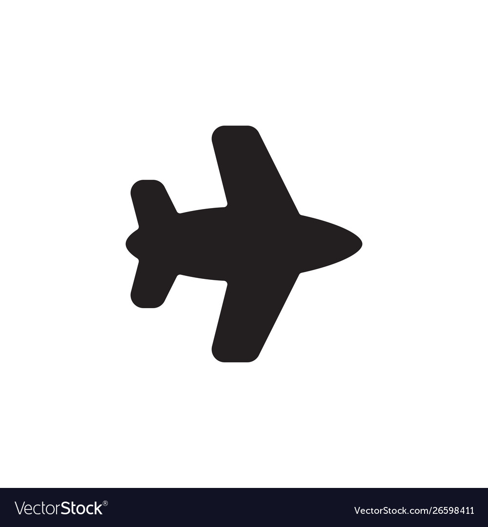 Flat transportation plane glyph icon symbol sign