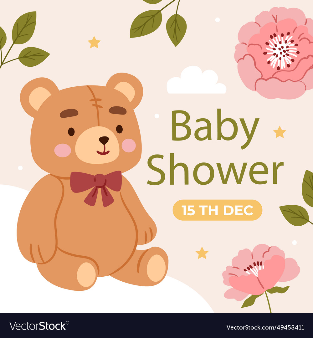 Hand drawn baby shower celebration isolated on Vector Image