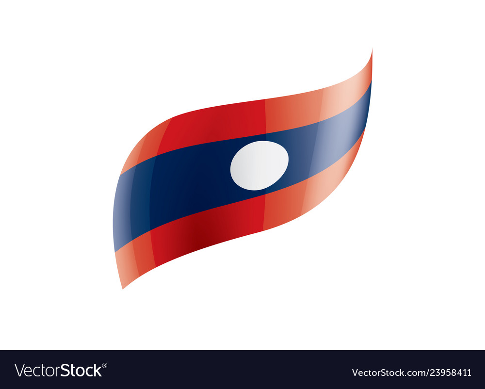 Laos flag on a white Royalty Free Vector Image