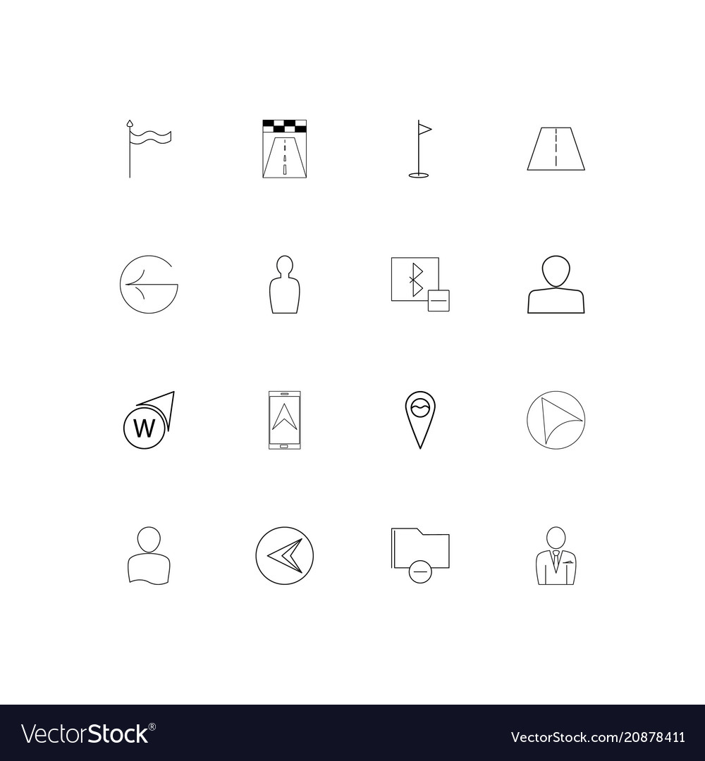 Maps and navigation linear thin icons set