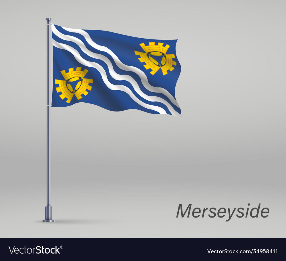 Merseyside Flag on Flagpole