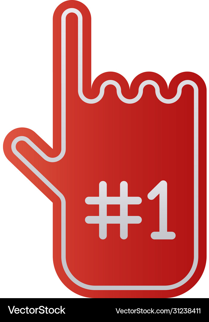 Number one glove degraded style Royalty Free Vector Image