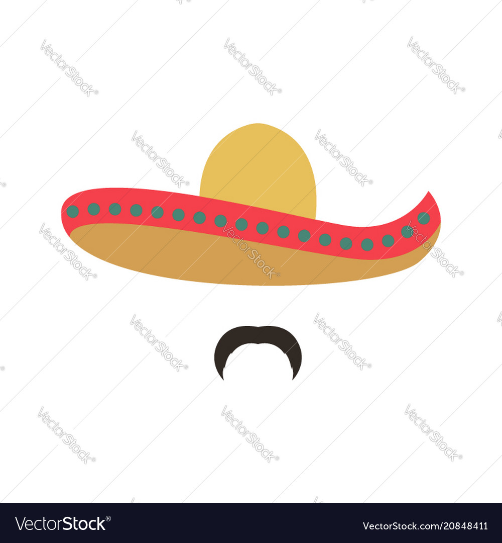 Portrait of a mexican man in sombrero icon
