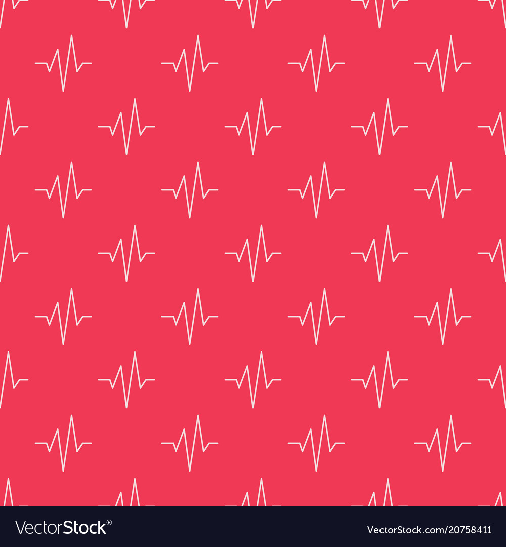Pulse red seamless pattern vector image Pulse red seamless pattern