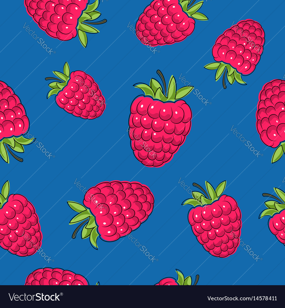 Raspberry Pattern on Blue