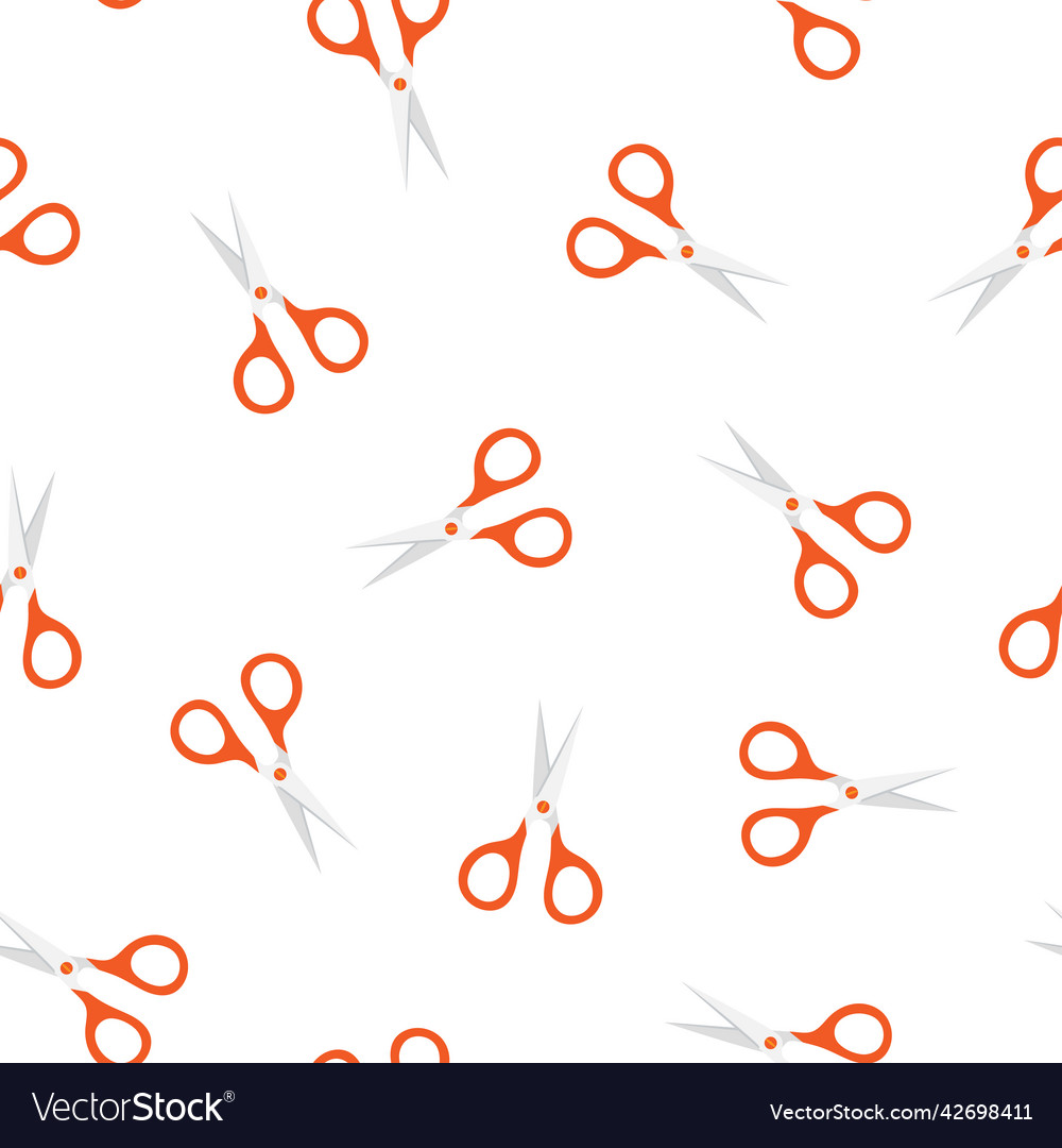 Seamless pattern with scissors in cartoon style