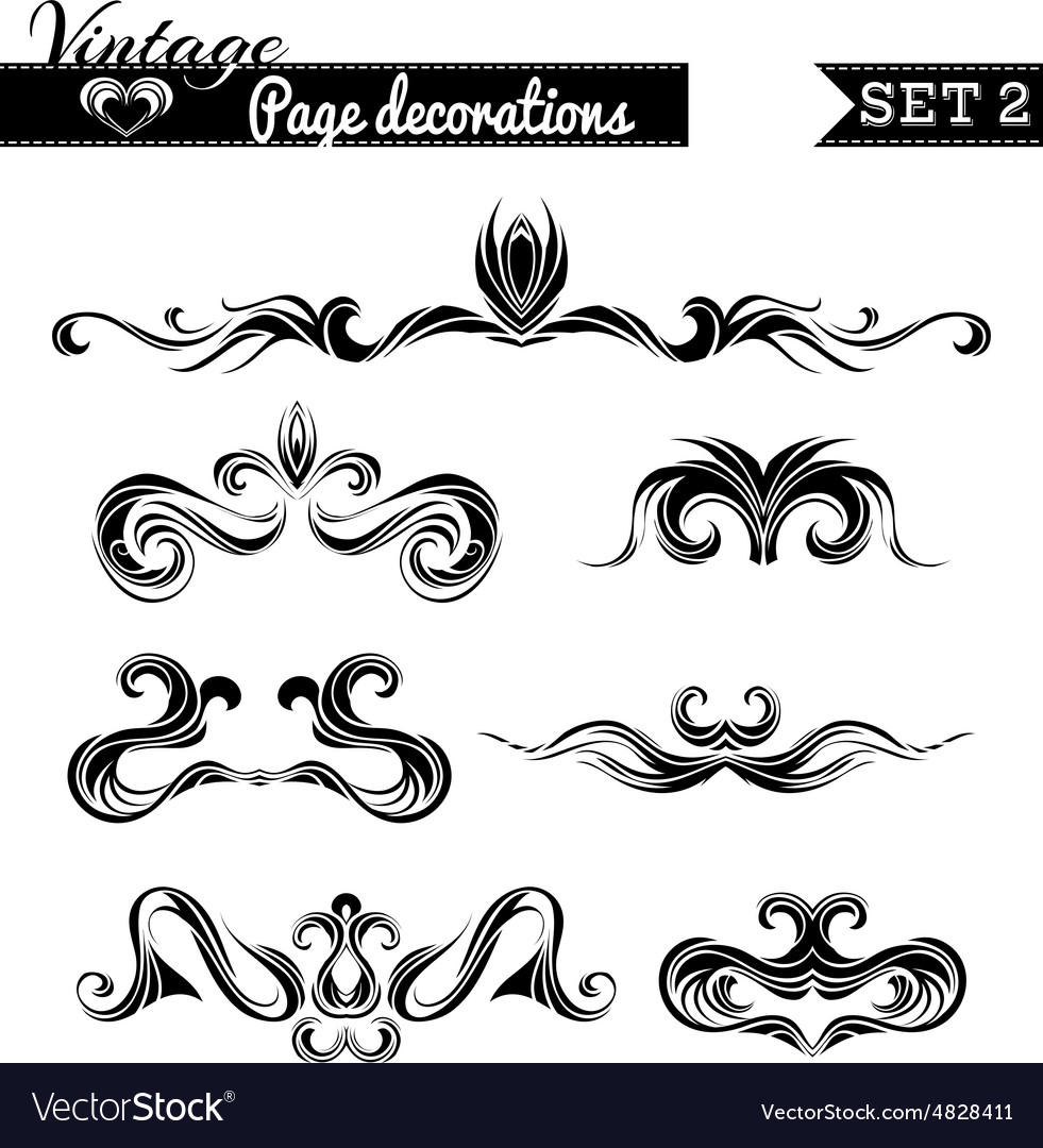 Set 2 vintage page decorations