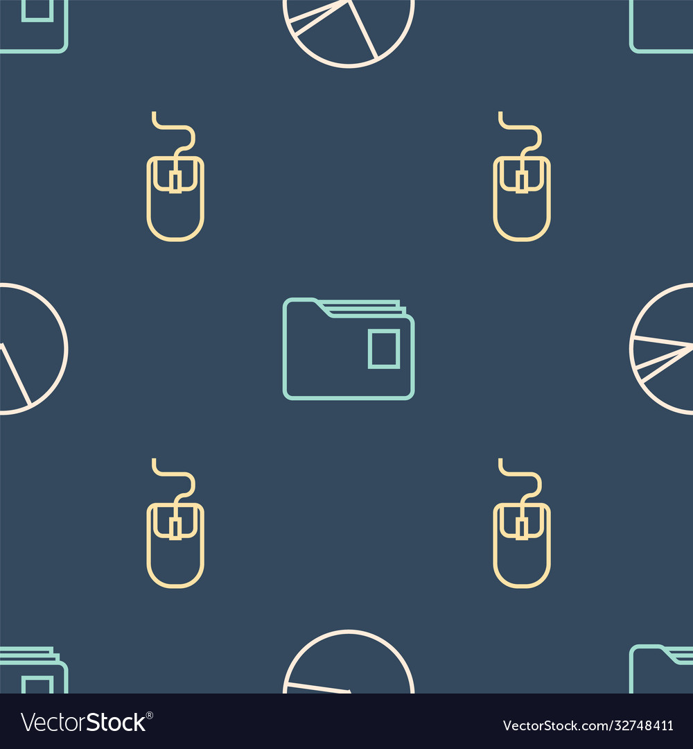 Set line pie chart infographic computer mouse Vector Image Set line pie chart infographic computer mouse