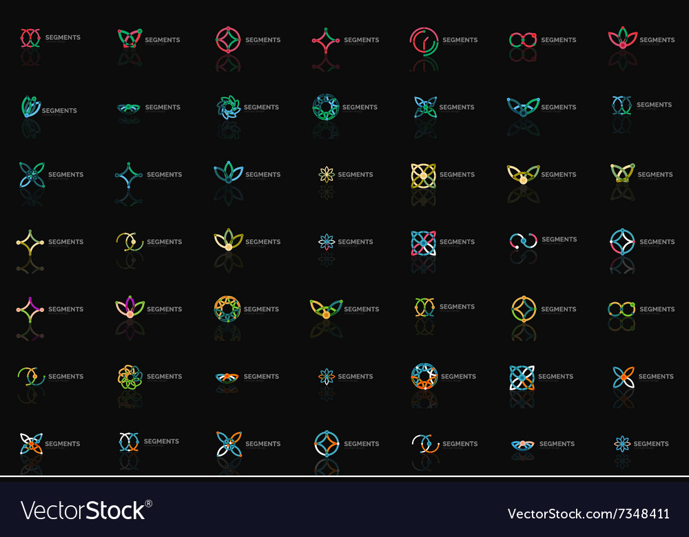 Set of linear abstract logos swirl circle