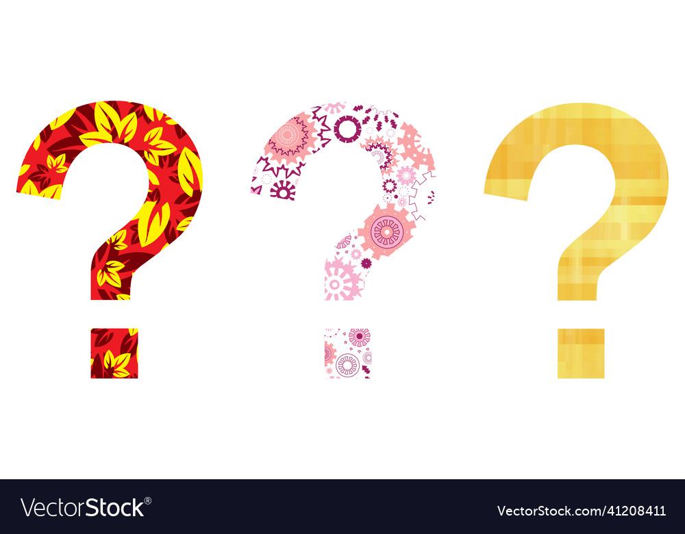 Set question marks with abstract texture vector image Set question marks with abstract texture