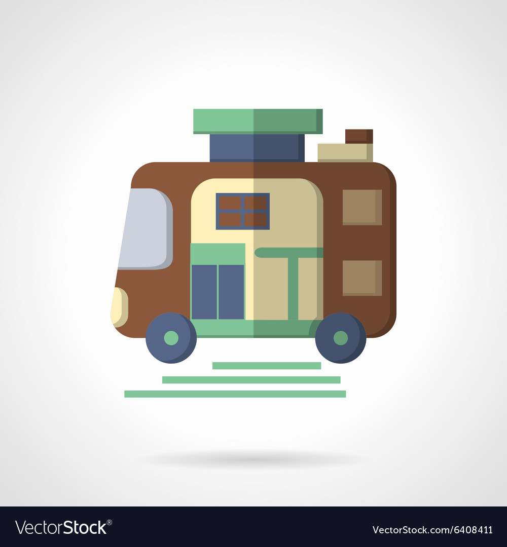 Trailer flat color icon