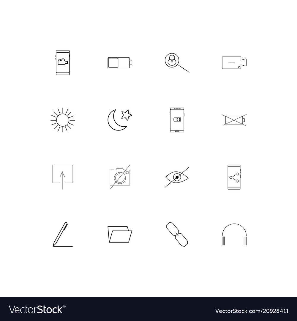 User interface linear thin icons set outlined