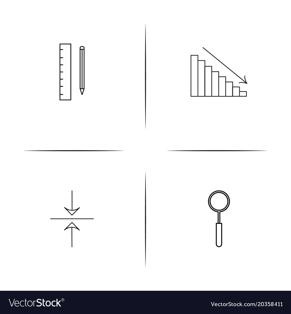 Web and text simple linear icon setsimple outline