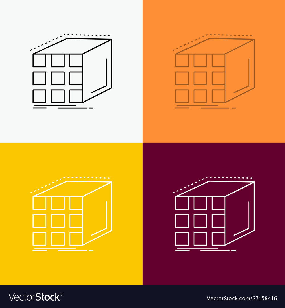 Abstract aggregation cube dimensional matrix icon vector image Abstract aggregation cube dimensional matrix icon